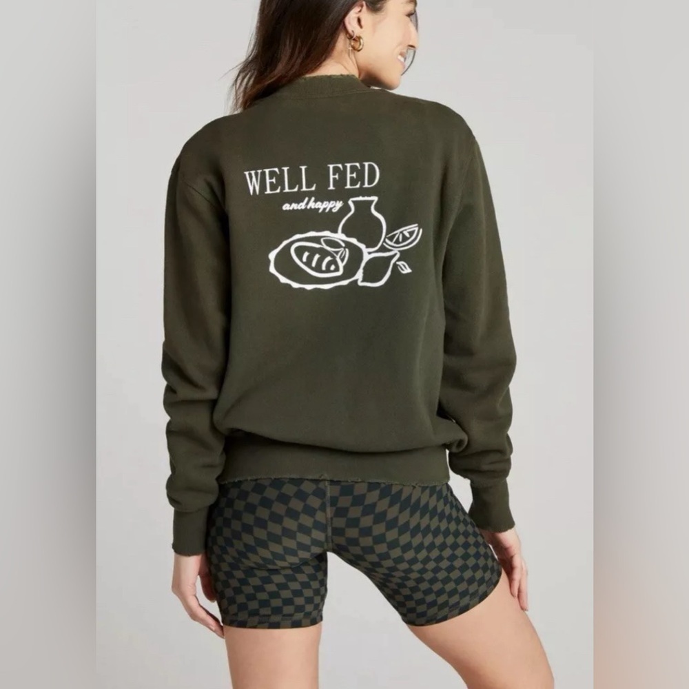 Preppy boho pulllover varsity Strut this olive green well fed sweatshirt